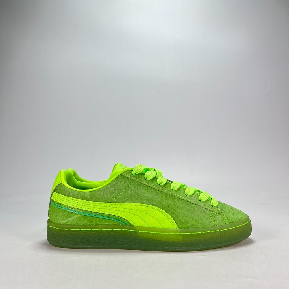 Puma Suede Triplex Mono Jr Quake Green Glare Sneakers 384377-02 Youth Size 4C